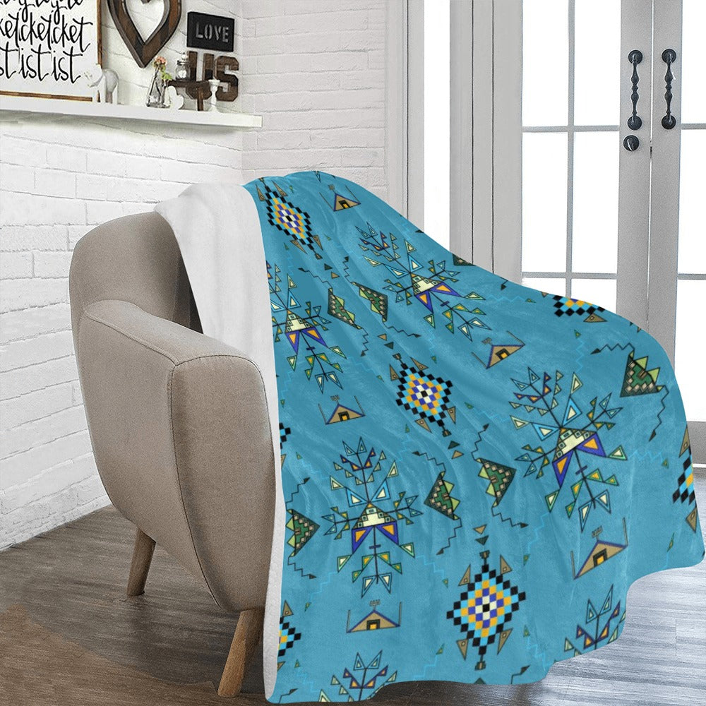 Bear Shield Blue X-Large Micro Fleece Blanket