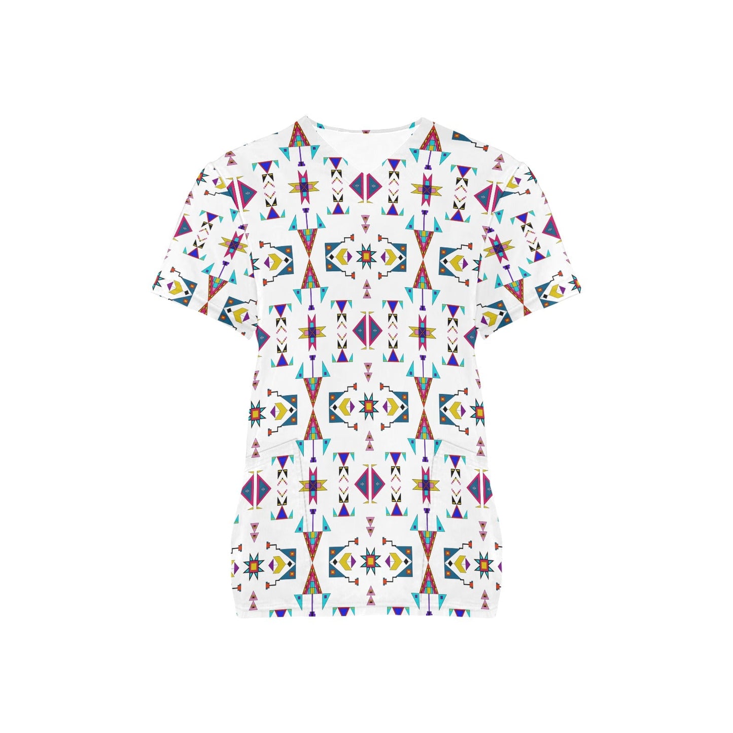Enemy Territory White Scrub Top