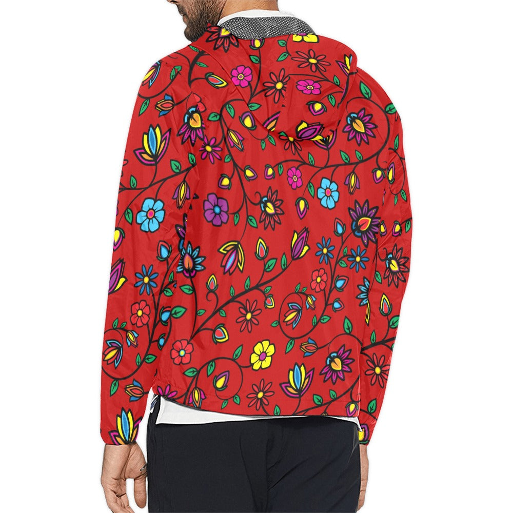 Nature's Nexus Red Unisex Men's Windbreaker