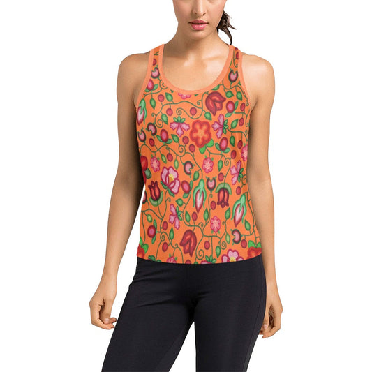 Rose Reverie Orange Racerback Tank Top