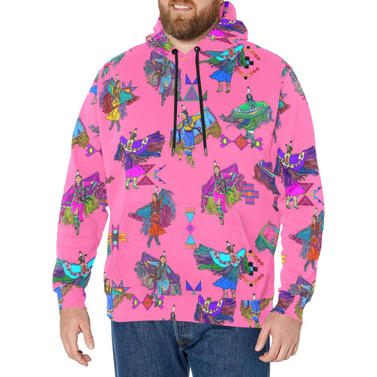 Women's Fancy Dancers Pink Men's Long Sleeve Fleece Hoodie