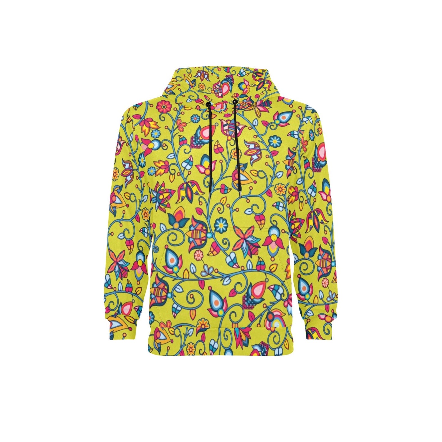 Thorny Path Yellow Grass Men's Long Sleeve Fleece Hoodie