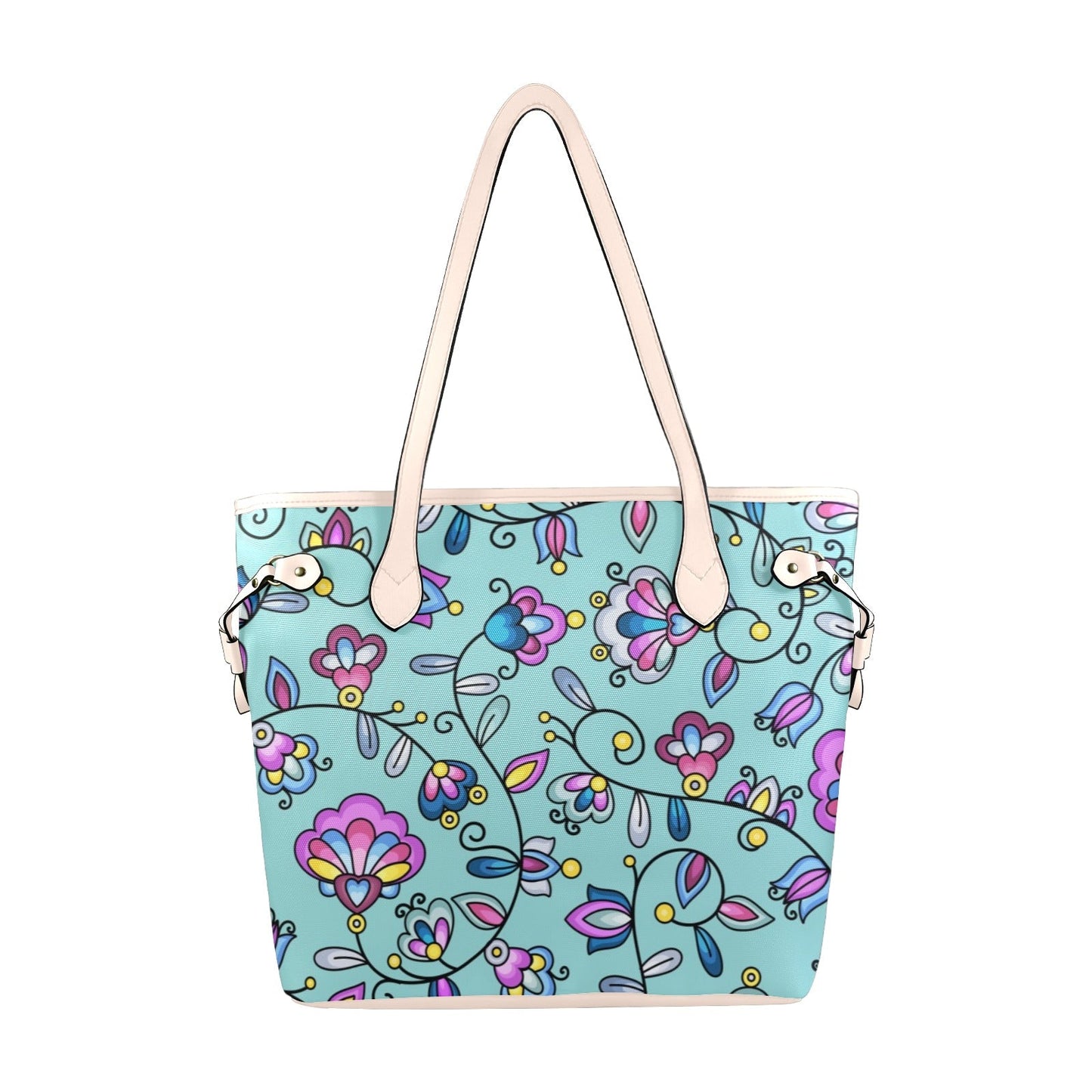 Autumn Bundle Blessing Turquoise Clover Canvas Tote Bag