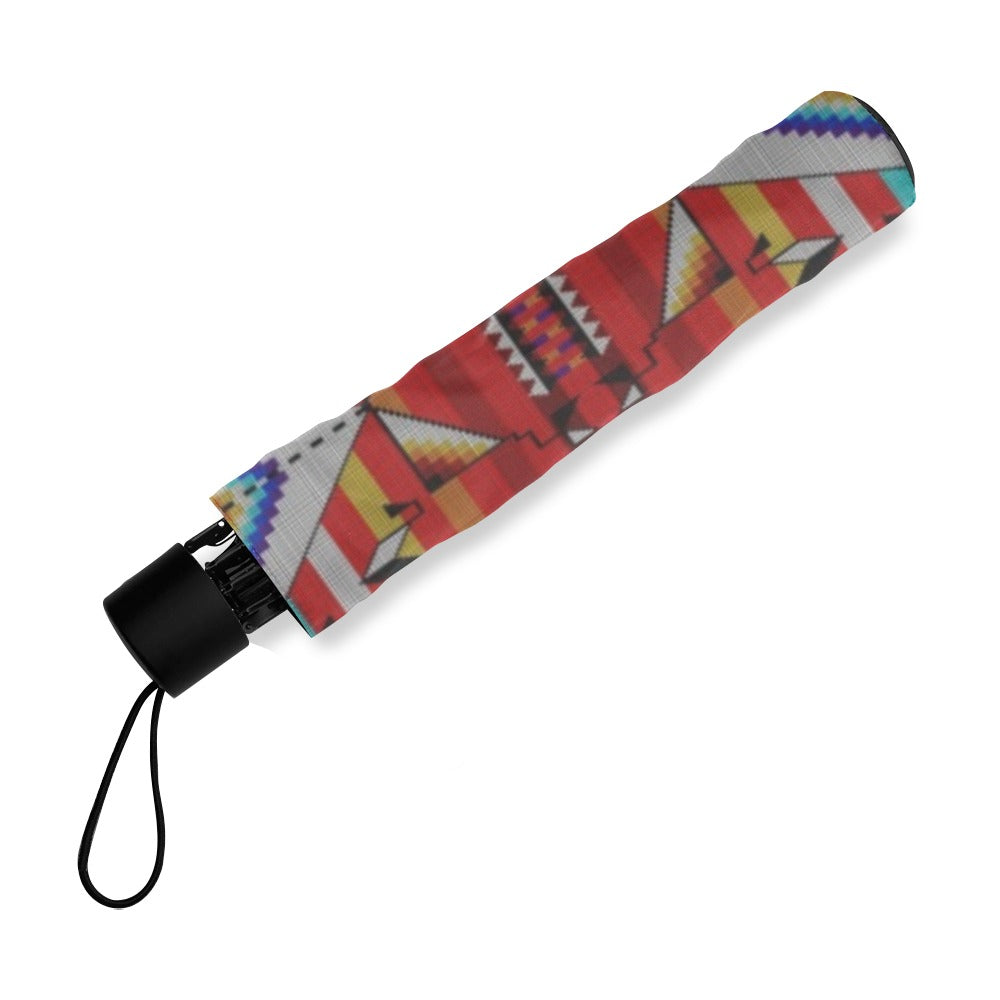 Medicine Blessing Red Foldable Umbrella