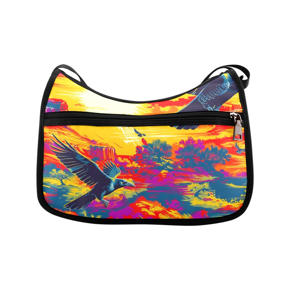 Crow Spreads His Wings Crossbody Bag
