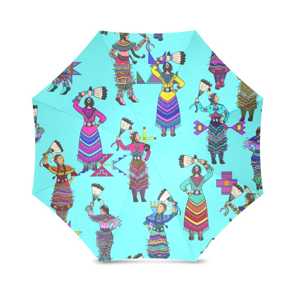 Women's Jingle Dancers Turquoise Foldable Umbrella