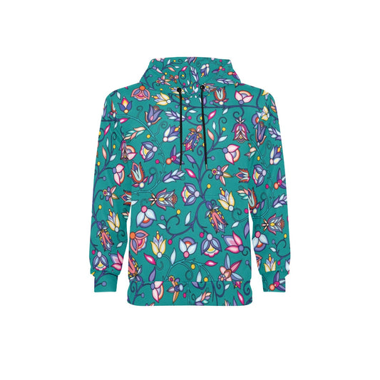 Buffalo Bloom Turquoise Fleece Hoodie
