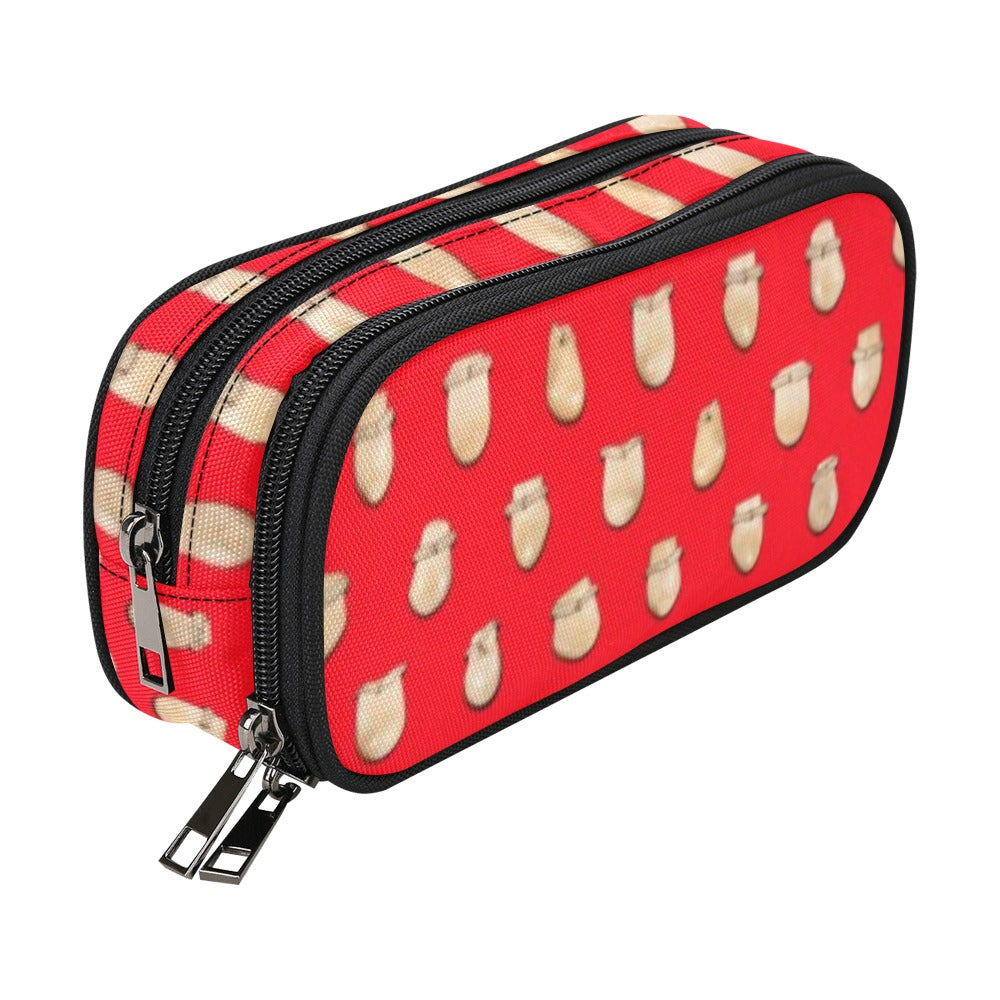 Elk Teeth on Red Pencil Pouch