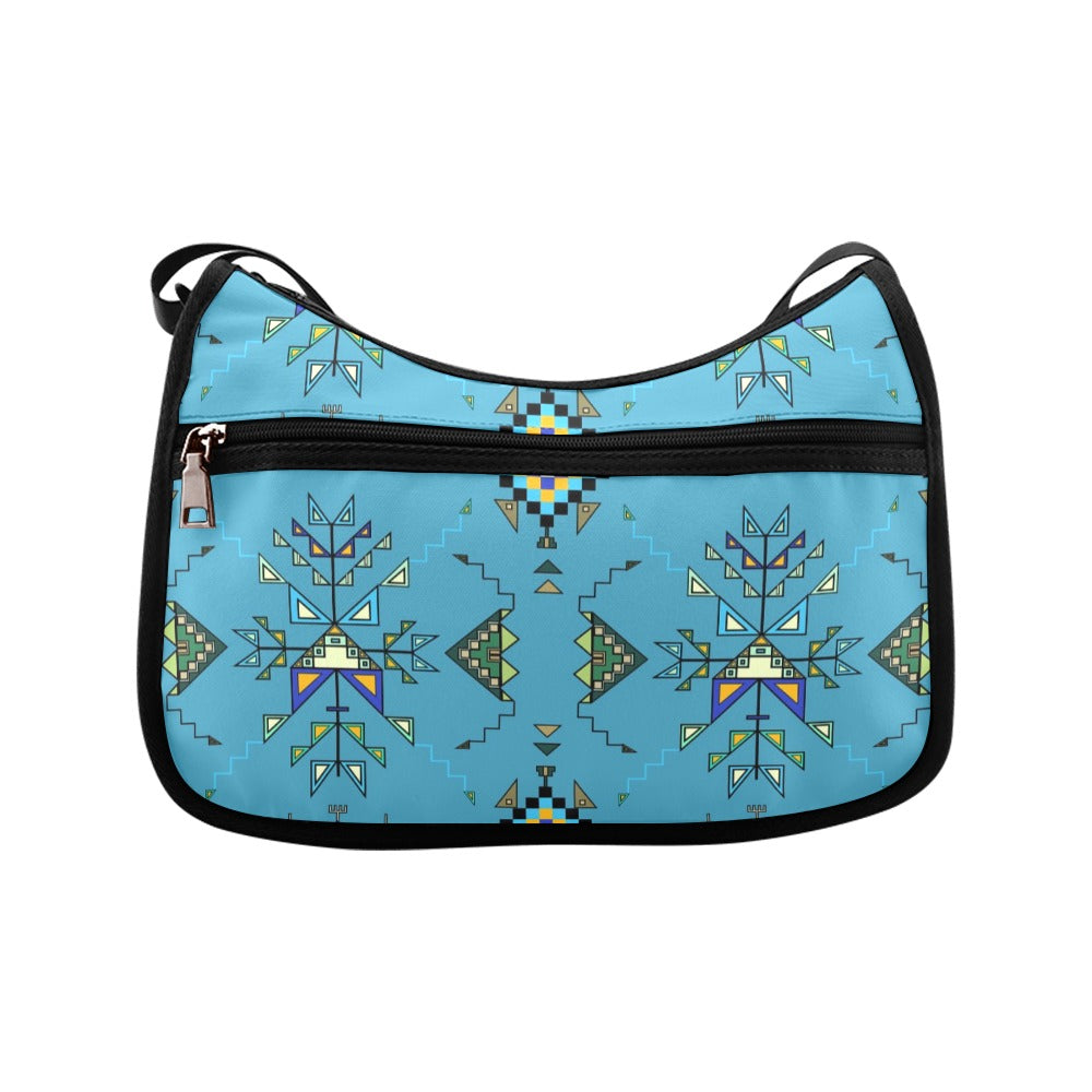 Bear Shield Blue Crossbody Bag