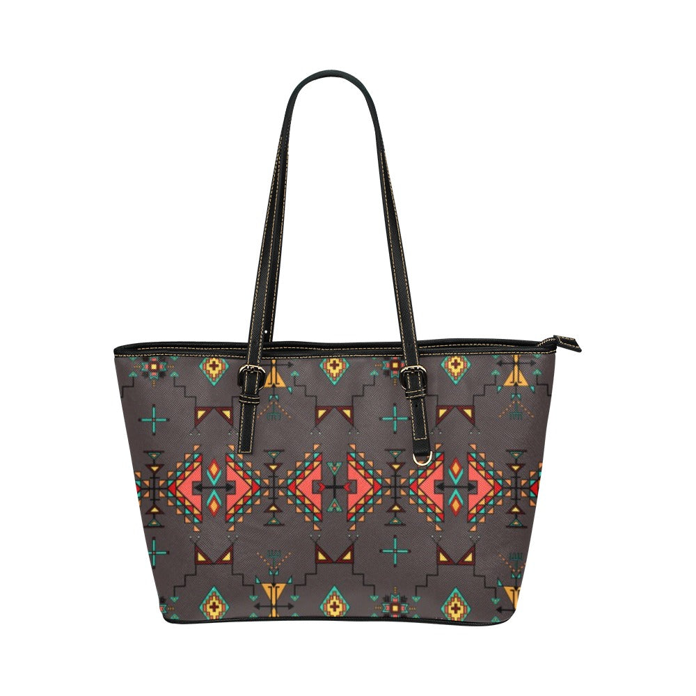 Thunder Flight Gray Leather Tote