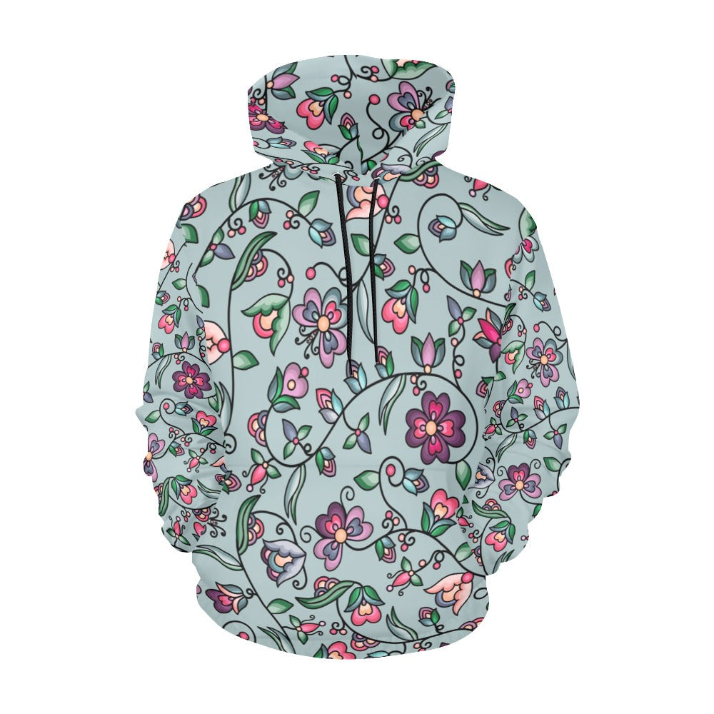 Amber Evening Garland Turquoise Hoodie for Women (USA Size)