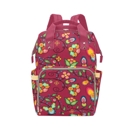 Floral Bounty Magenta Multi-Function Diaper Backpack