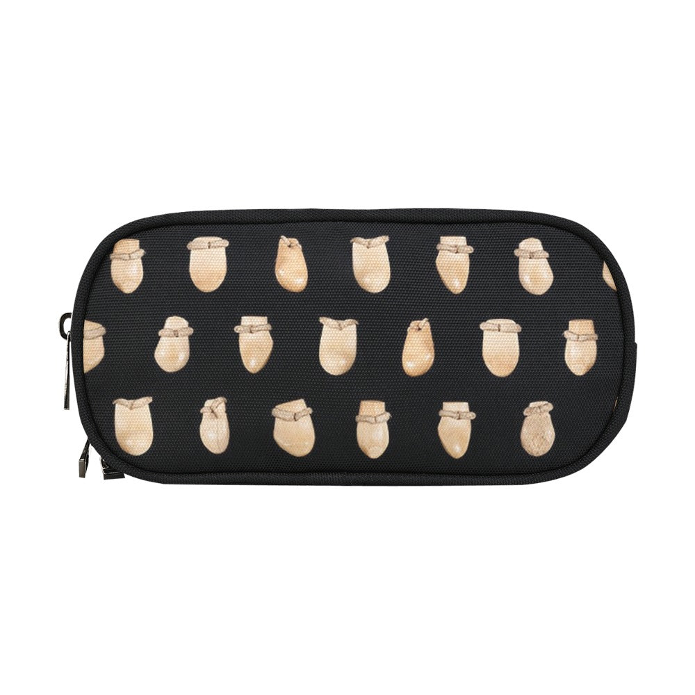 Elk Teeth on Black Pencil Pouch