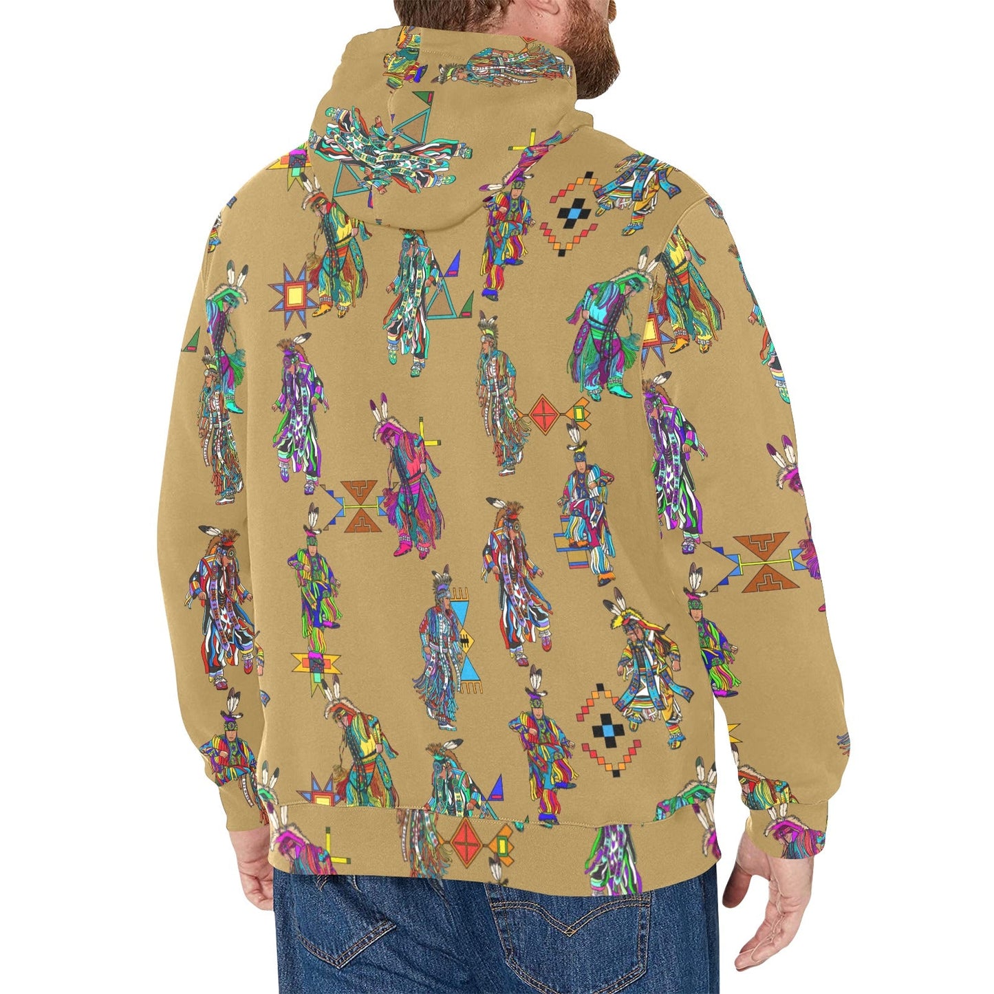 Men's Grass Dancers Earth Men's Long Sleeve Fleece Hoodie