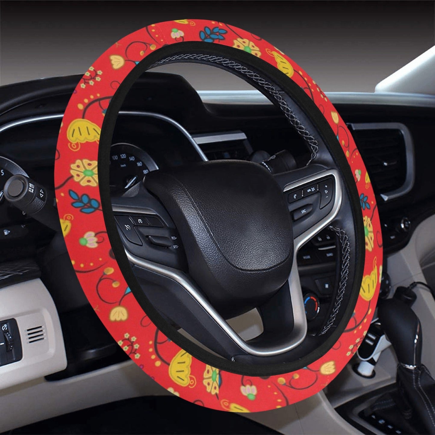 Nipin Blossom Fire Steering Wheel Cover with Elastic Edge