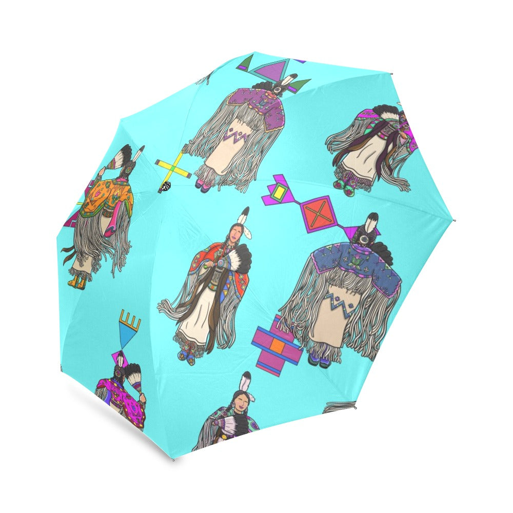 Women's Tradish Dancers Turquoise Foldable Umbrella