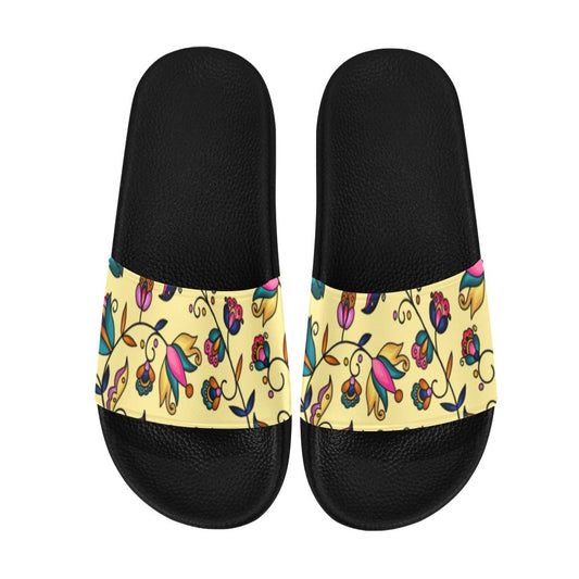 Copper Prairie Petals Yellow Slide Sandals