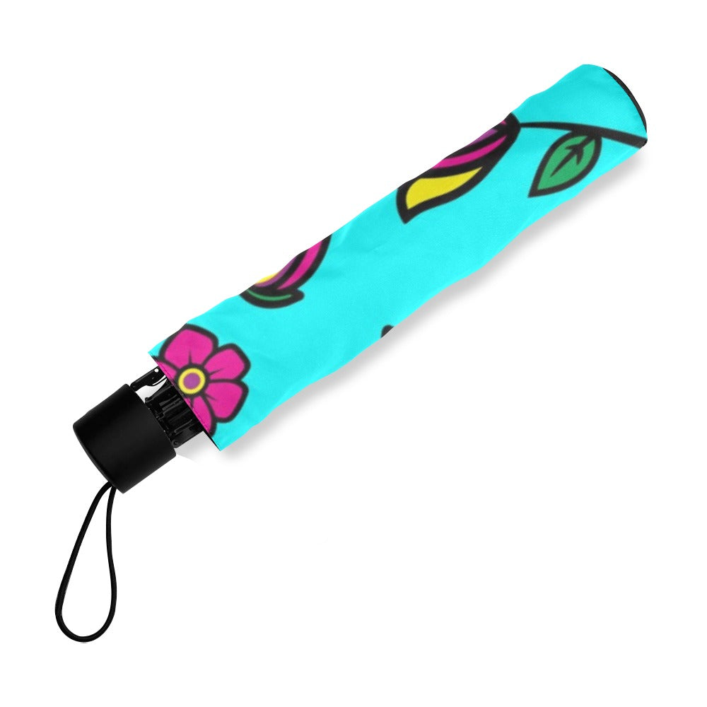 Nature's Nexus Turquoise Foldable Umbrella