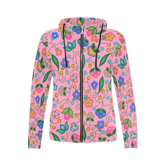Skyberry Serenade Pink Full Zip Hoodie for Women