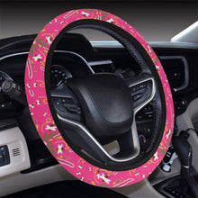 Load image into Gallery viewer, Willow Bee Bubblegum Steering Wheel Cover with Elastic Edge
