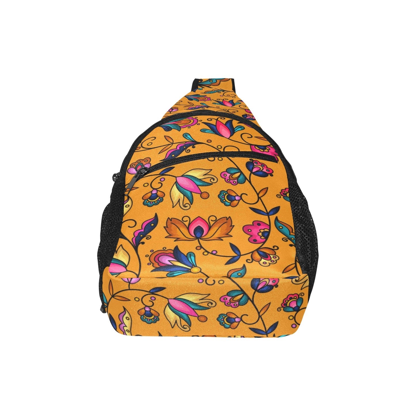 Copper Prairie Petals Orange  Chest Bag