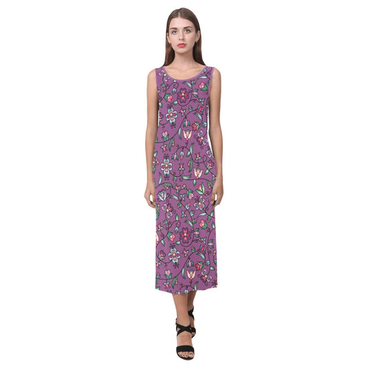 Amber Evening Garland Purple Phaedra Sleeveless Open Fork Long Dress