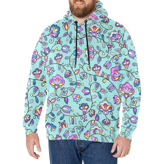 Autumn Bundle Blessing Turquoise Men's Long Sleeve Fleece Hoodie