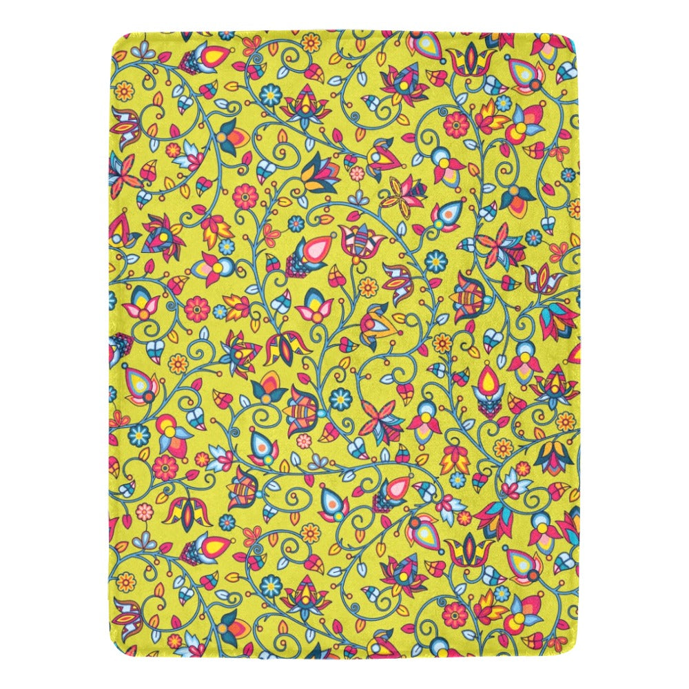 Thorny Path Yellow Grass X-Large Micro Fleece Blanket