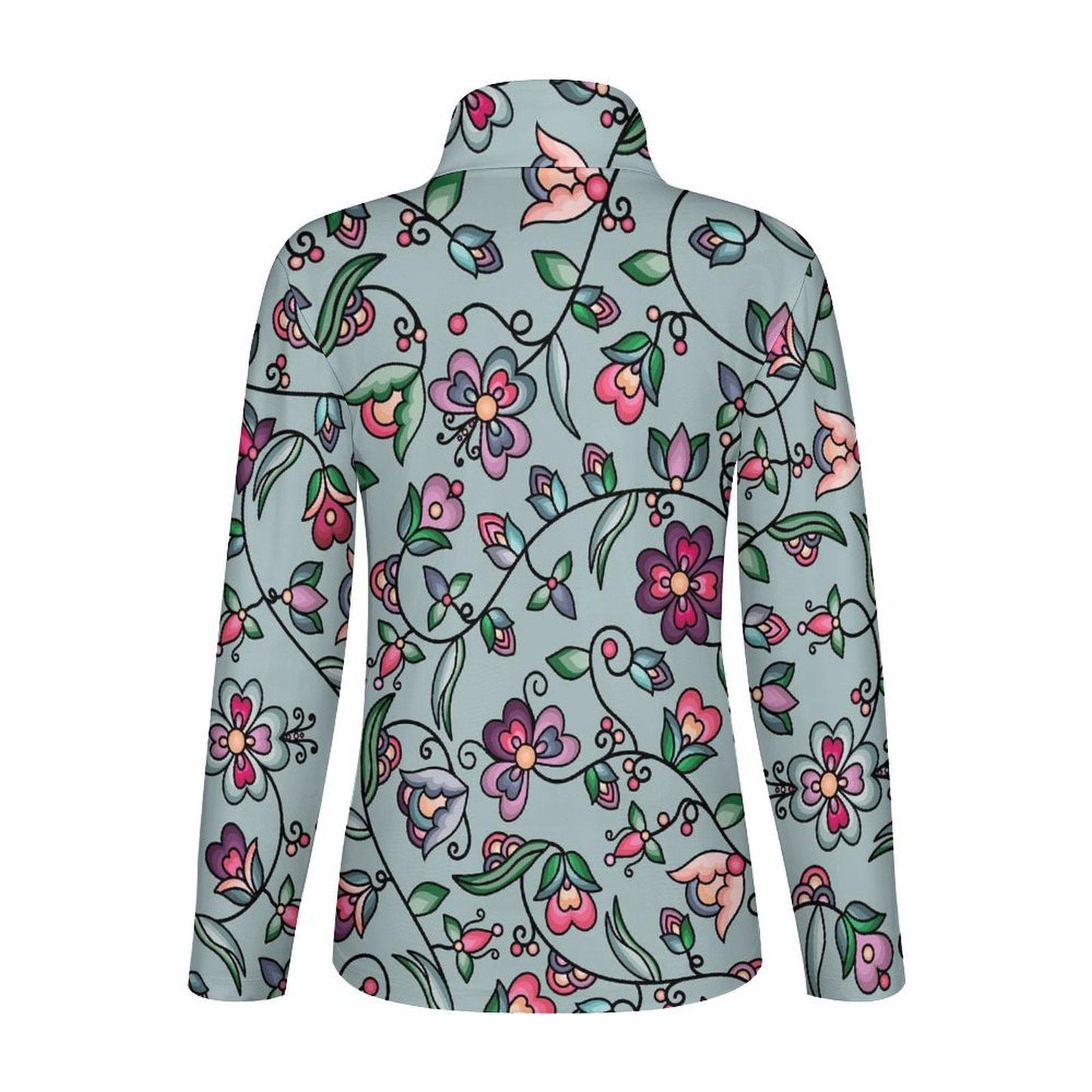 Amber Evening Garland Turquoise Long Sleeve Yoga Shirt