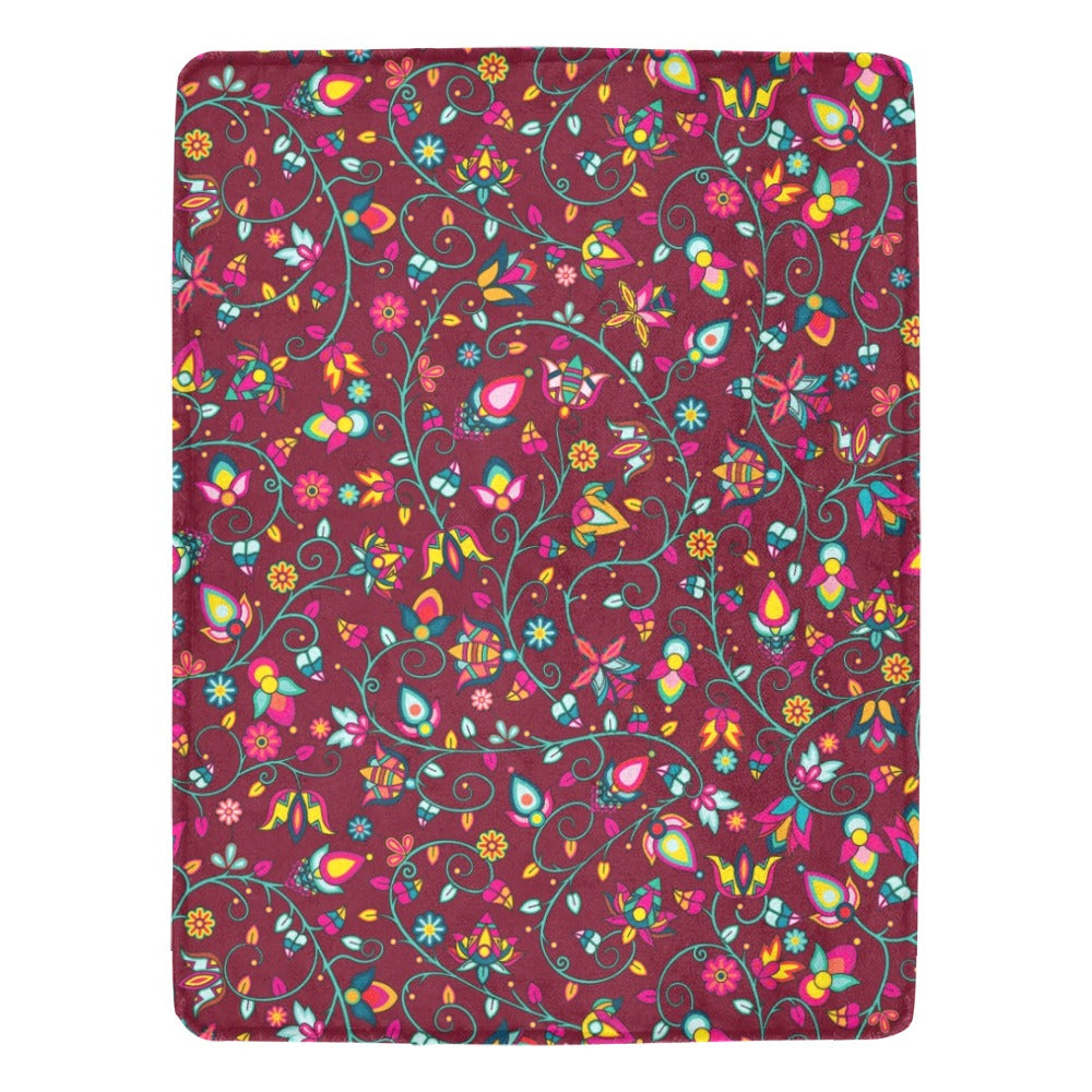 Thorny Path Cranberry X-Large Micro Fleece Blanket