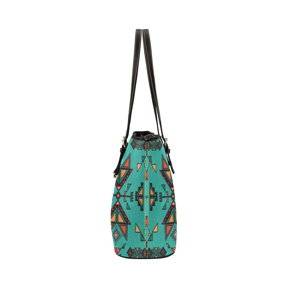 Arrow dawn Turquoise Leather Tote