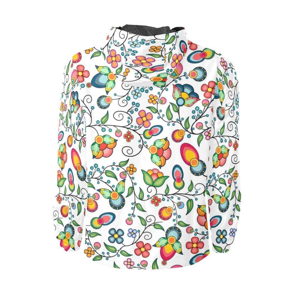 Floral Bounty White Men's Windbreaker