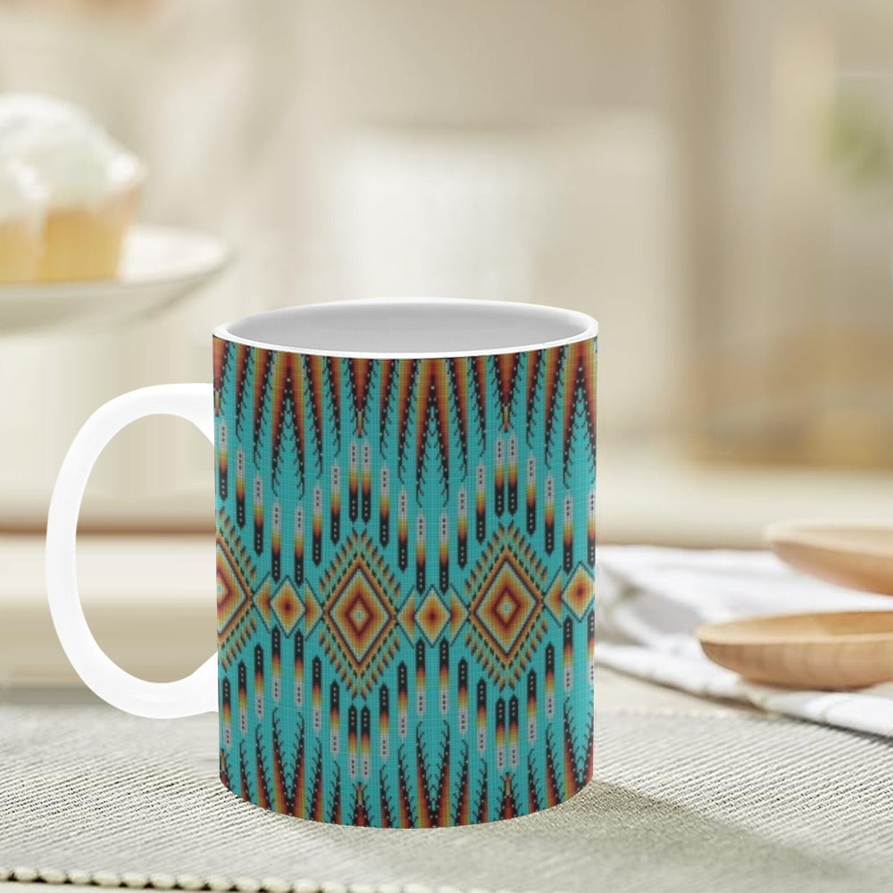 Fire Feather Turquoise Mug