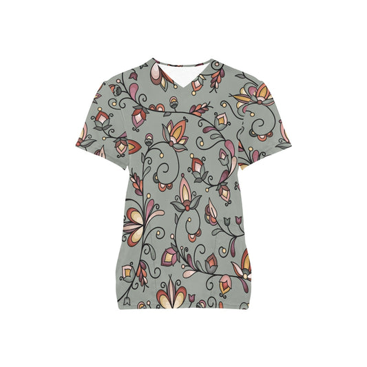 Burnt Sky Petals Green Scrub Top