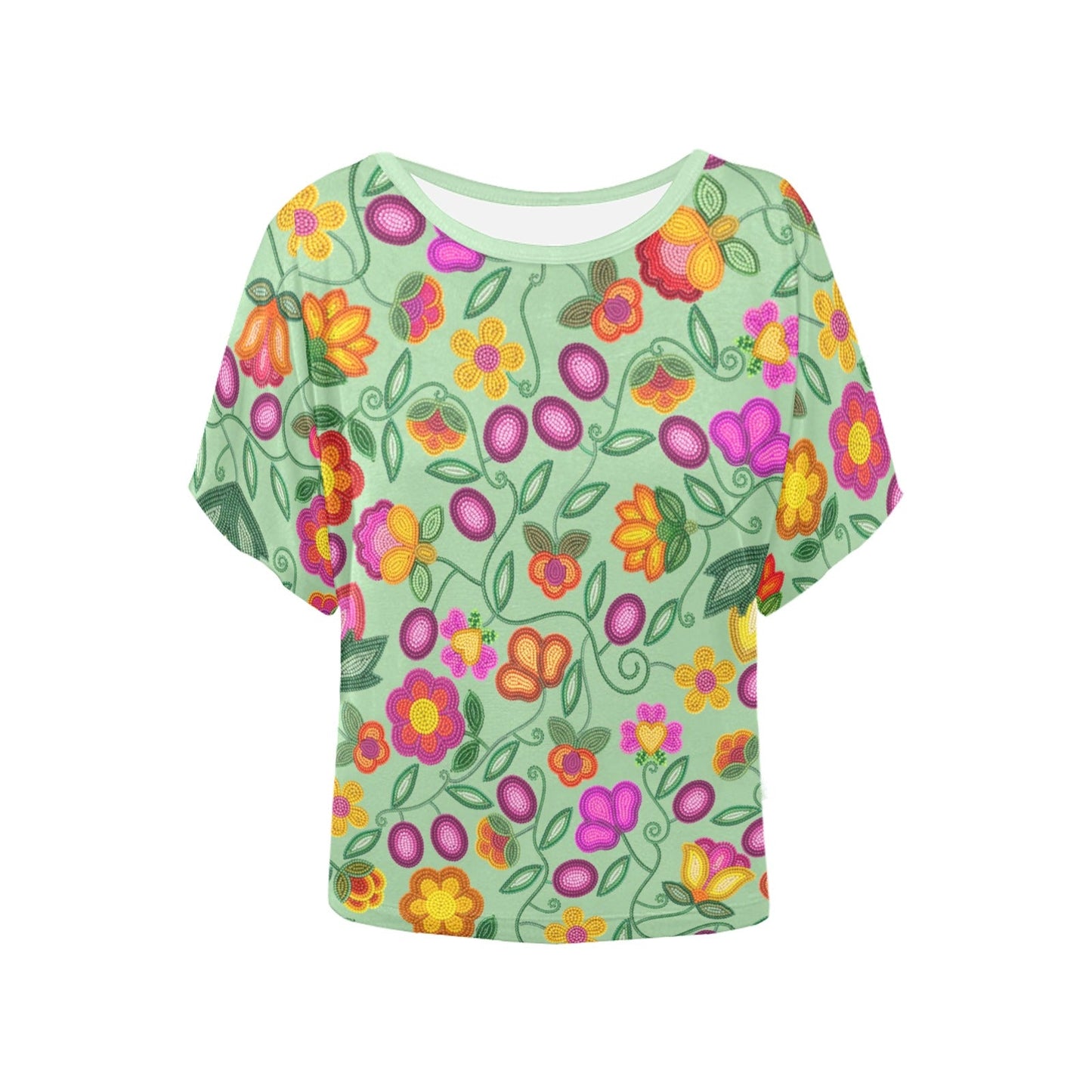 Boreal Bounty Green Batwing Blouse