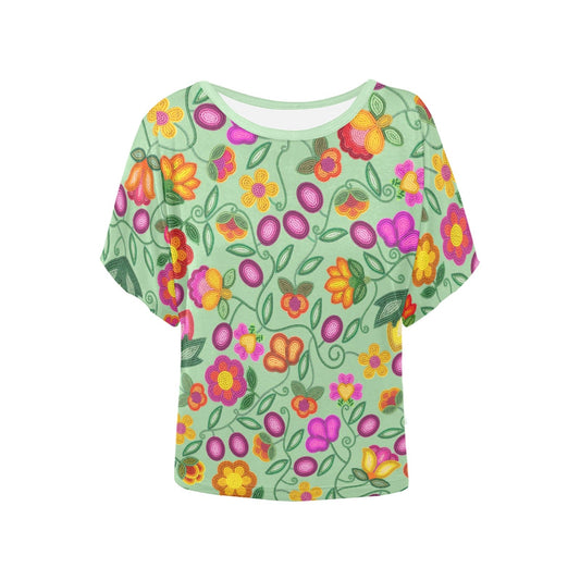 Boreal Bounty Green Batwing Blouse