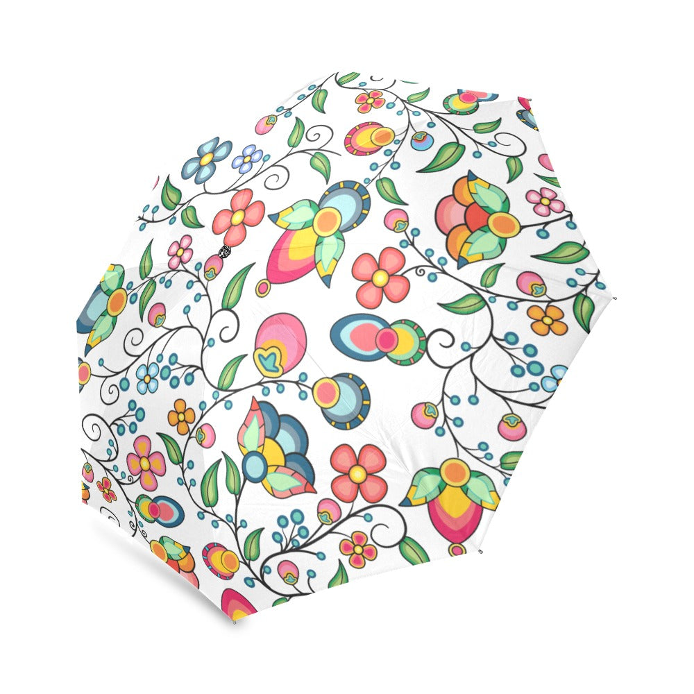 Floral Bounty White Foldable Umbrella