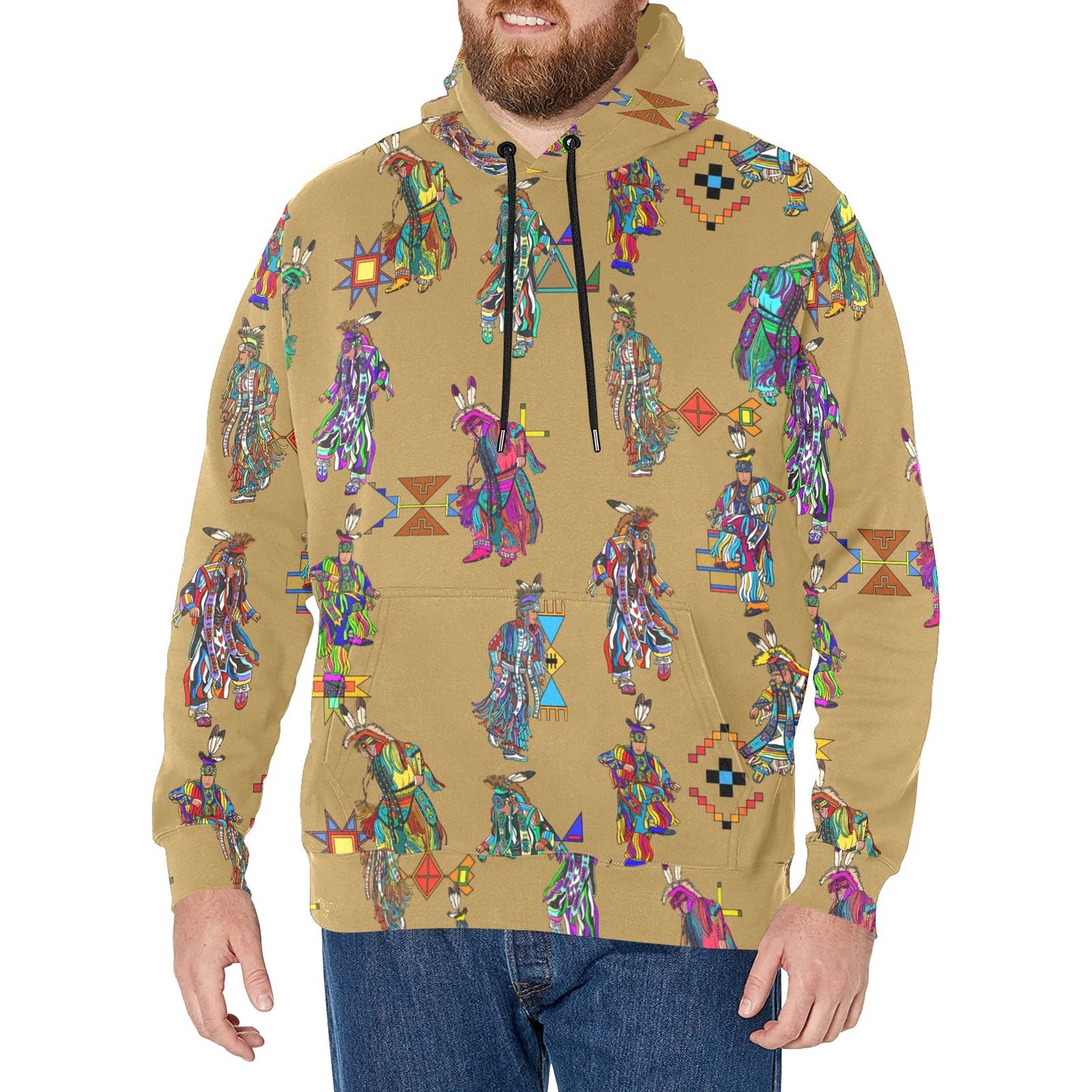 Men's Grass Dancers Earth Men's Long Sleeve Fleece Hoodie