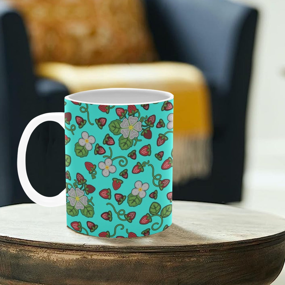 Strawberry Dreams Turquoise Mug