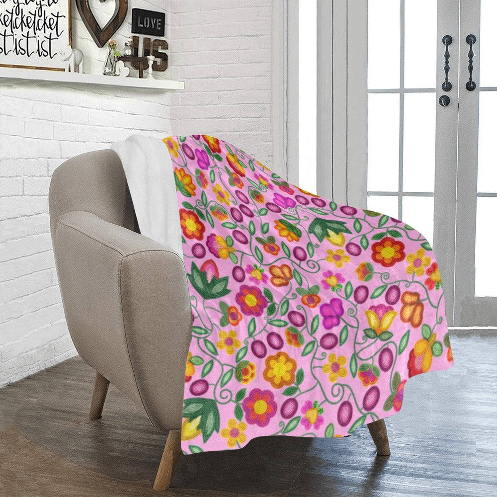 Boreal Bounty Pink Small Micro Fleece Blanket