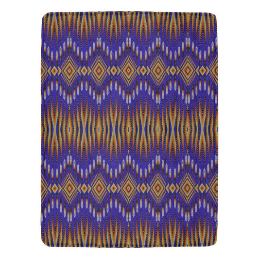 Fire Feather Blue X-Large Micro Fleece Blanket