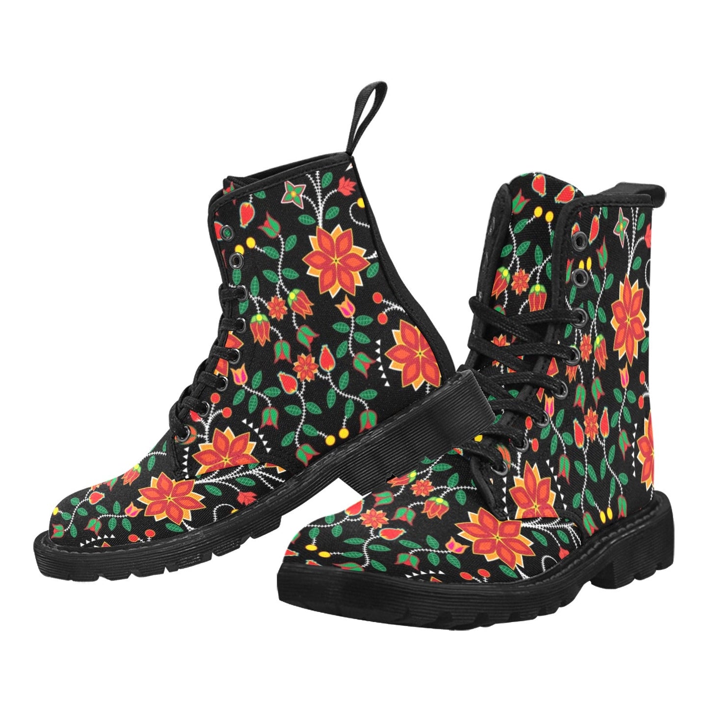 Floral Beadwork Six Bands Boots for Men