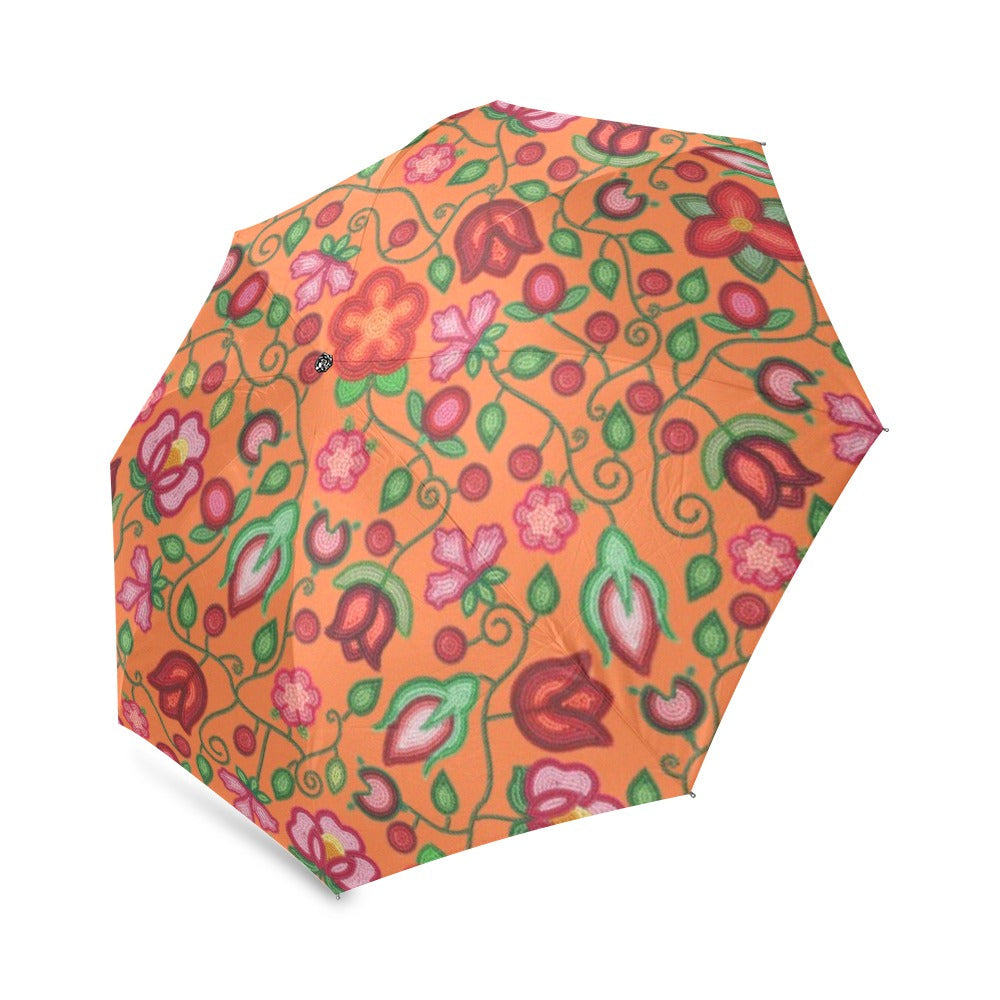 Rose Reverie Orange Foldable Umbrella