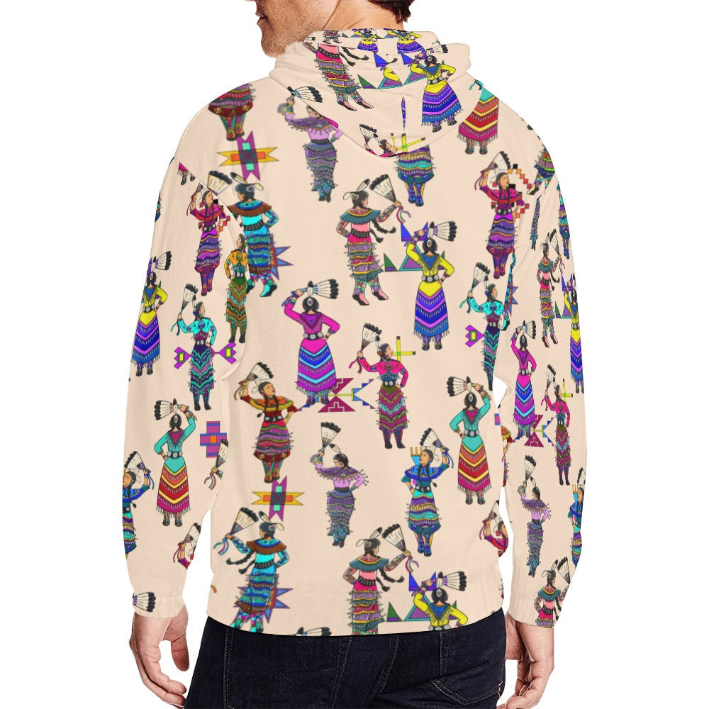 Women's Jingle Dancers Muslin Men's Zipper Hoodie