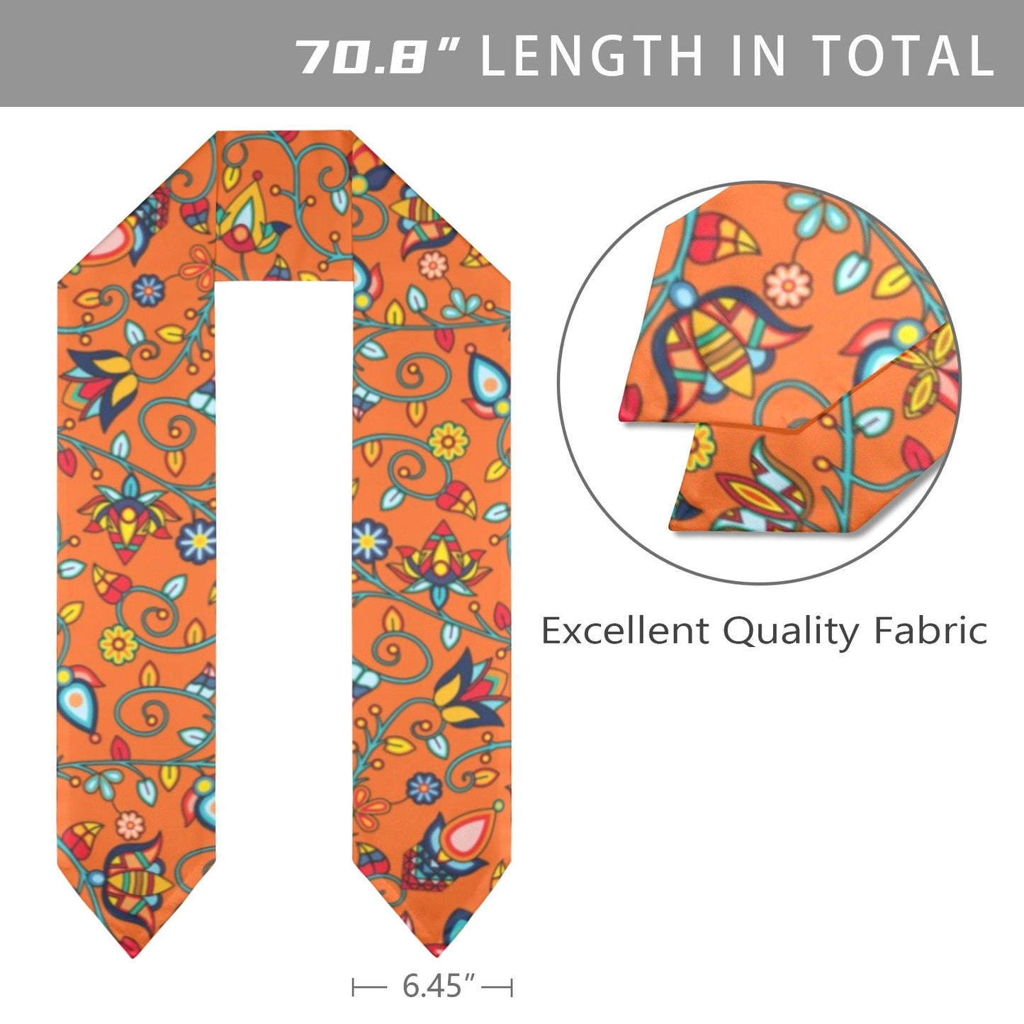 Thorny Path Orange Graduation Stole