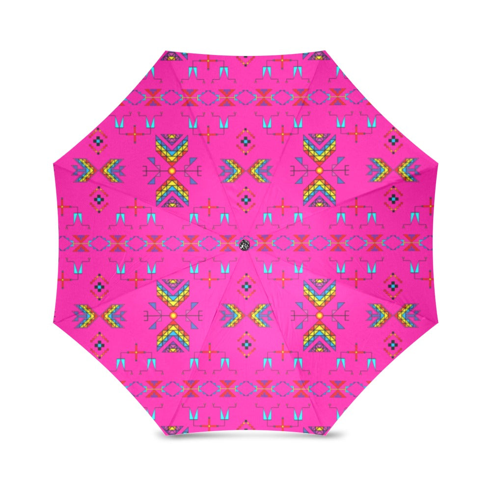 Rainy Chief Rainbow Hot Pink Foldable Umbrella