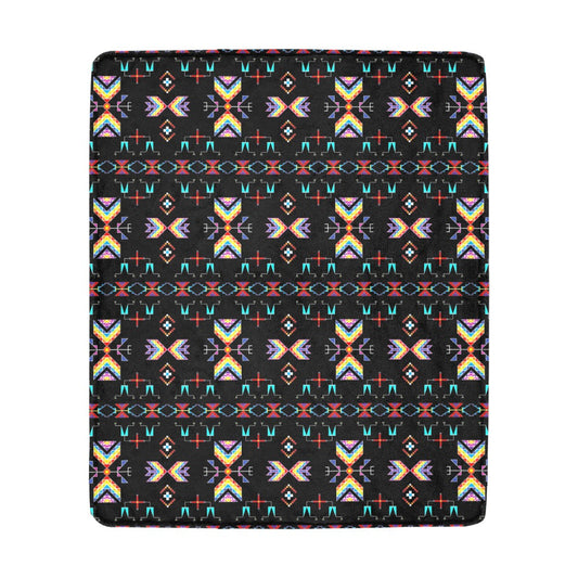 Rainy Chief Rainbow Black Ultra-Soft Micro Fleece Blanket 50"x60"