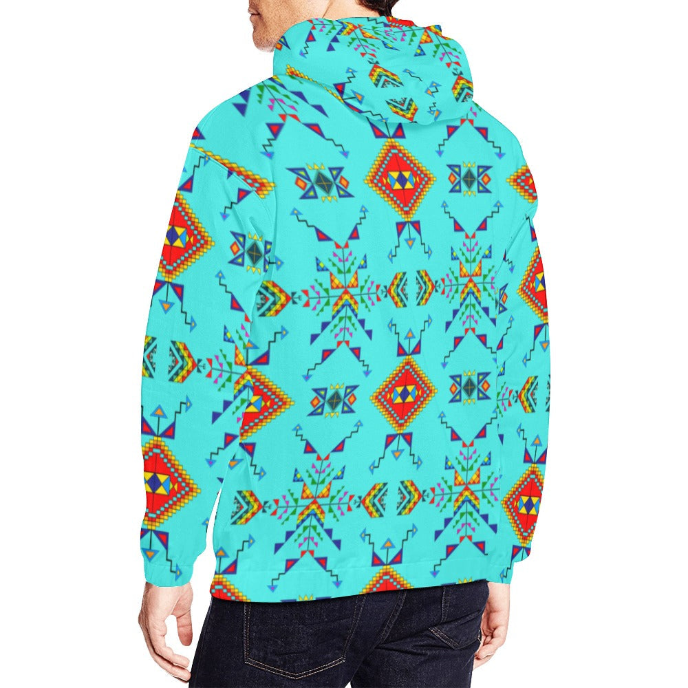 Buffalo Jump Turquoise Hoodie for Men