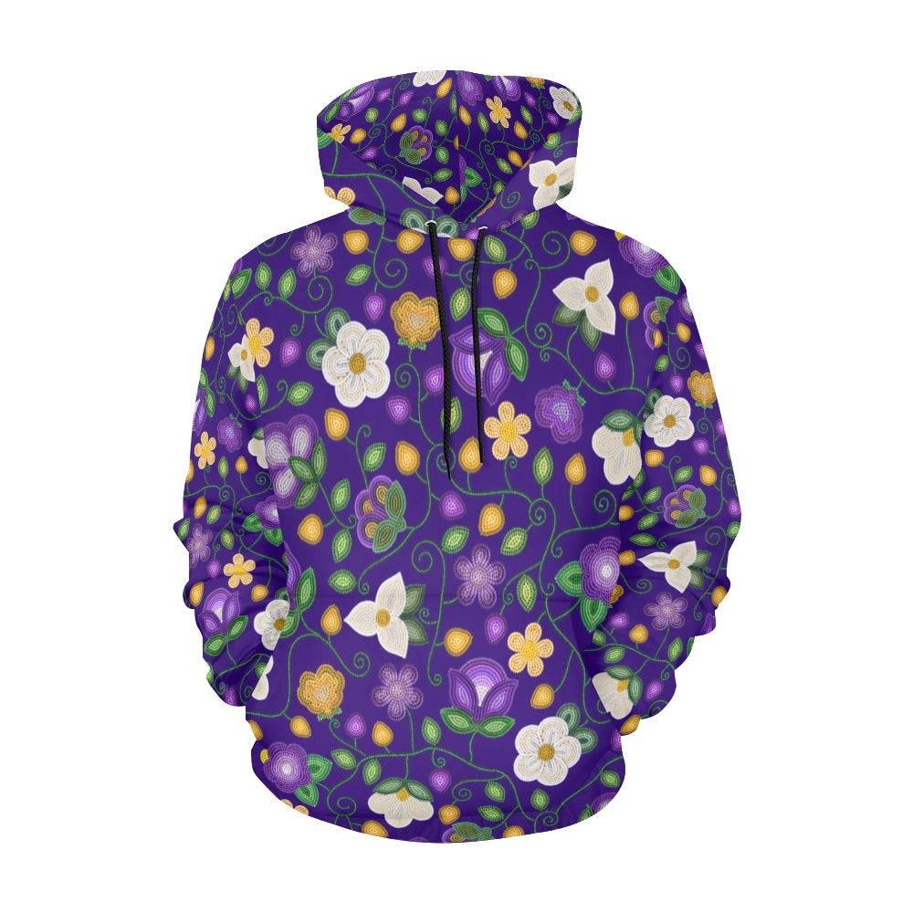 Midnight Moss Bloom Aubergine Hoodie for Men