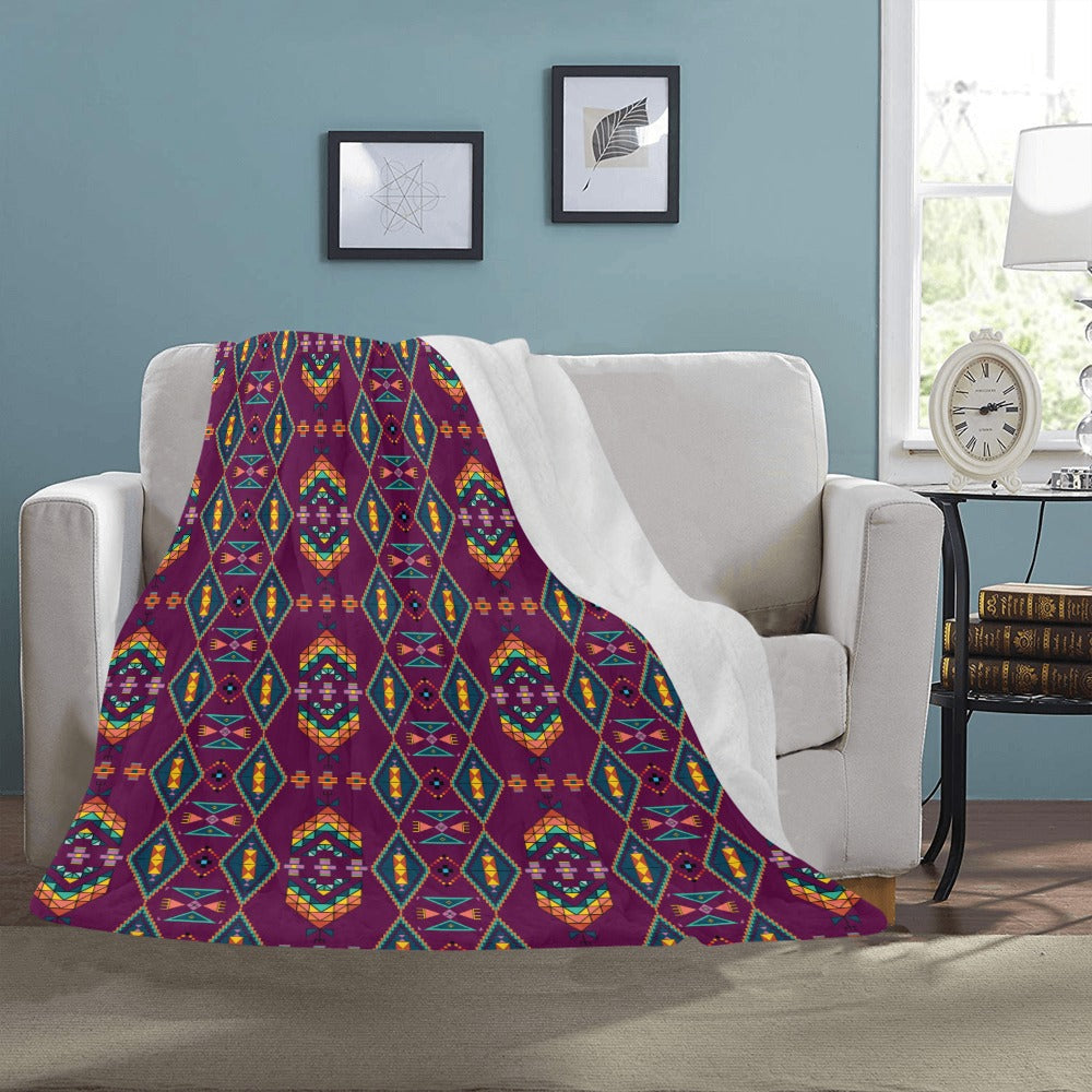 Travois Tipi Berry Ultra-Soft Micro Fleece Blanket 50"x60"